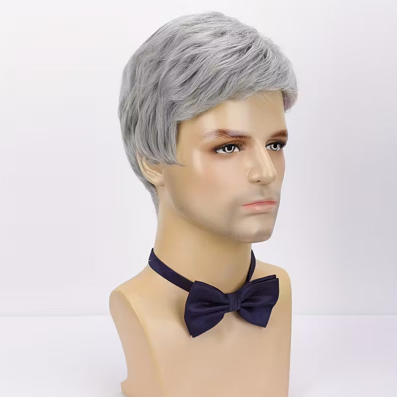 Men's Partial Short Head Cover Rose Net Men's Wig