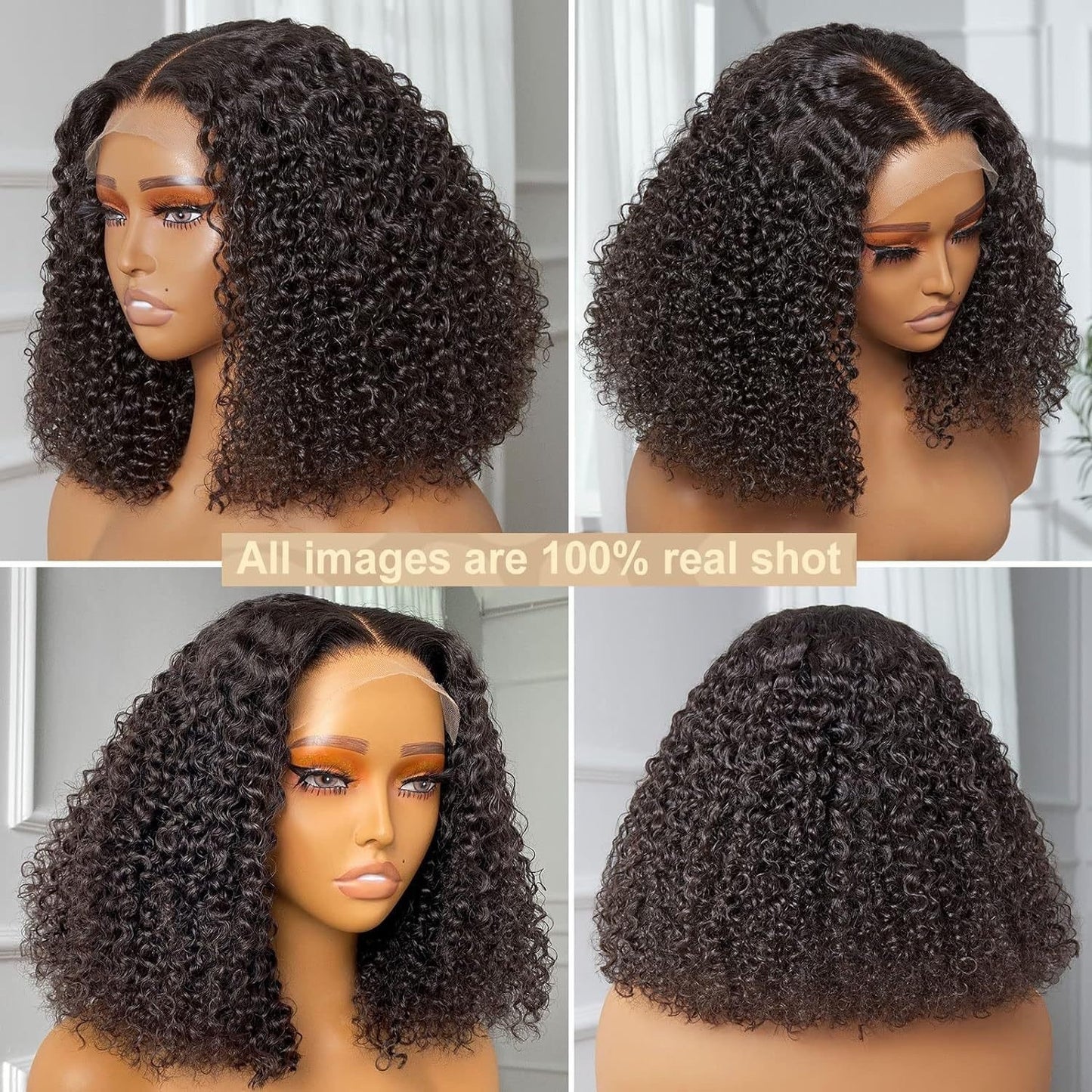 Women's Front Lace African Short Curly Hair Wig Long Curls
