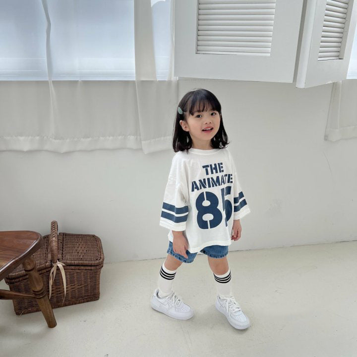 Children's Korean Style Summer Letters Numbers Printing Fashionable Boys Long Sleeve Children's T-shirt
