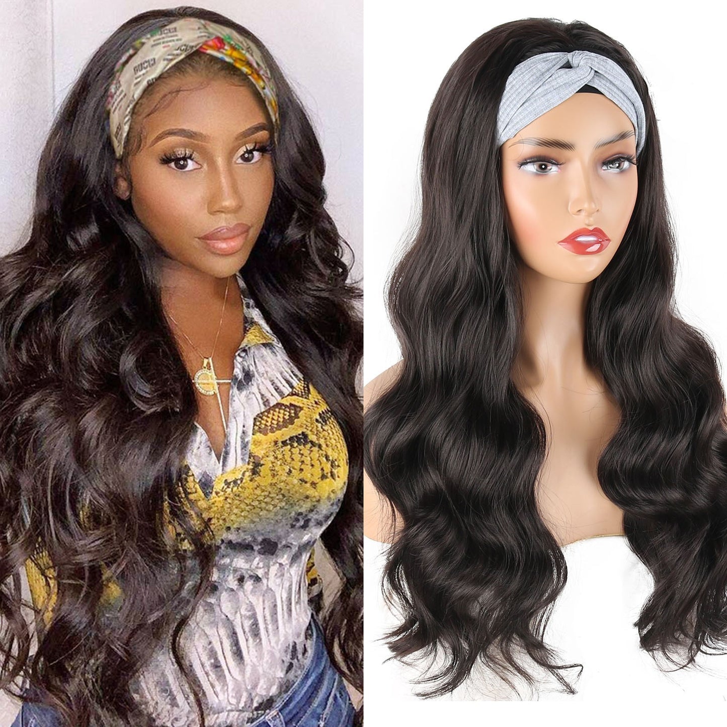 Women's Long Ice Ribbon Headgear Fiber Wig Short Curly Hair
