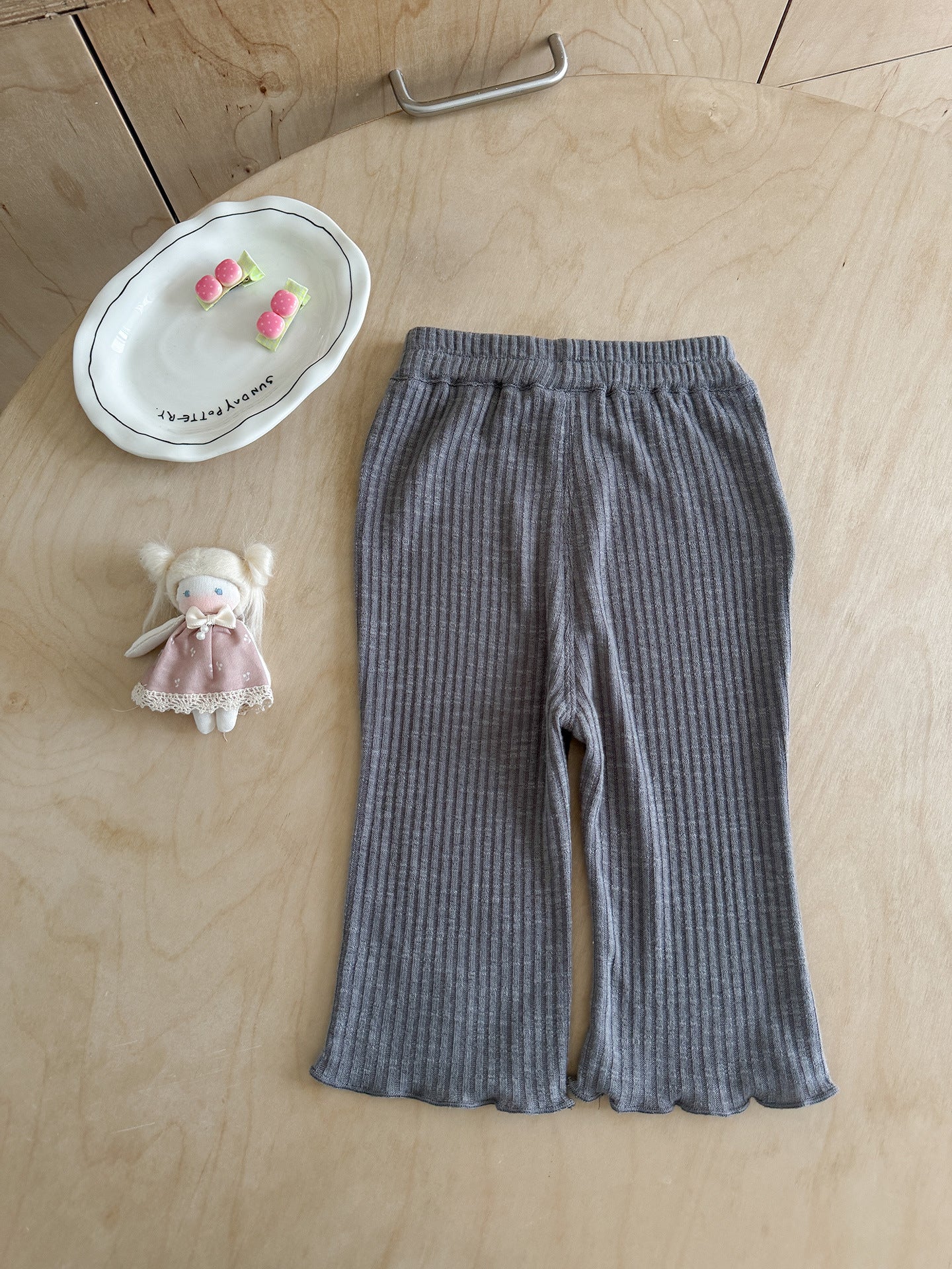Trousers Lightweight Breathable Stretch Sunken Stripe Leggings Children's Pants