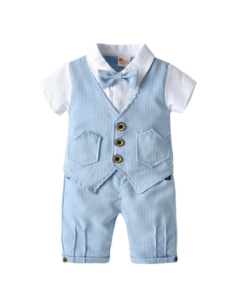 Children's Set Boy Summer Clothing Short Sleeve Gentleman Children's Suit
