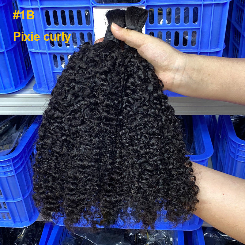 Trendy Beautiful Human Bulk Band Straight Real Hair Wig