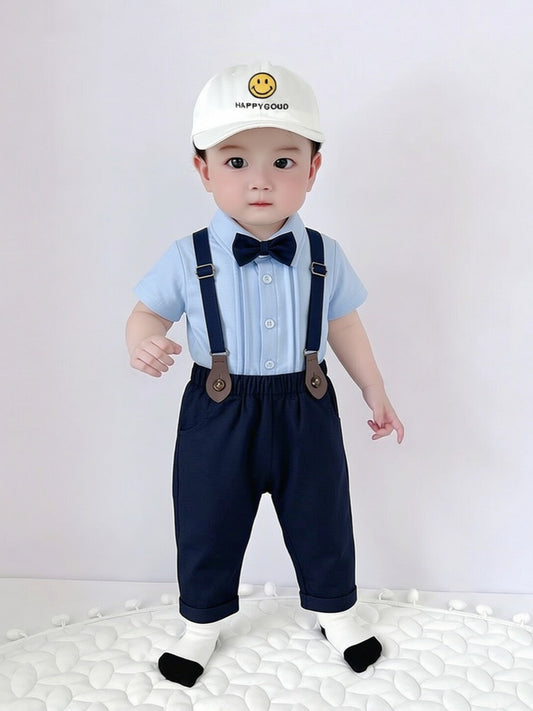 Children's Two-piece For Boys Clothes Birthday Dress Short Sleeve Shirt Children's Suit