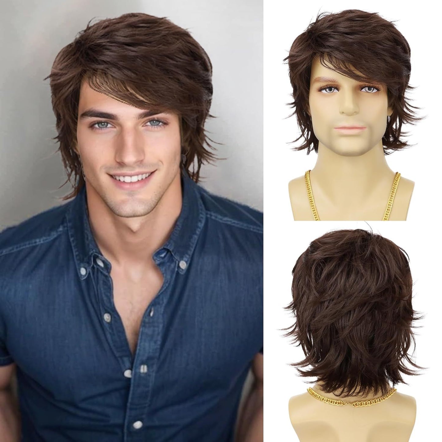 Men's Black Short Hair Fashion Style Sheath Men's Wig