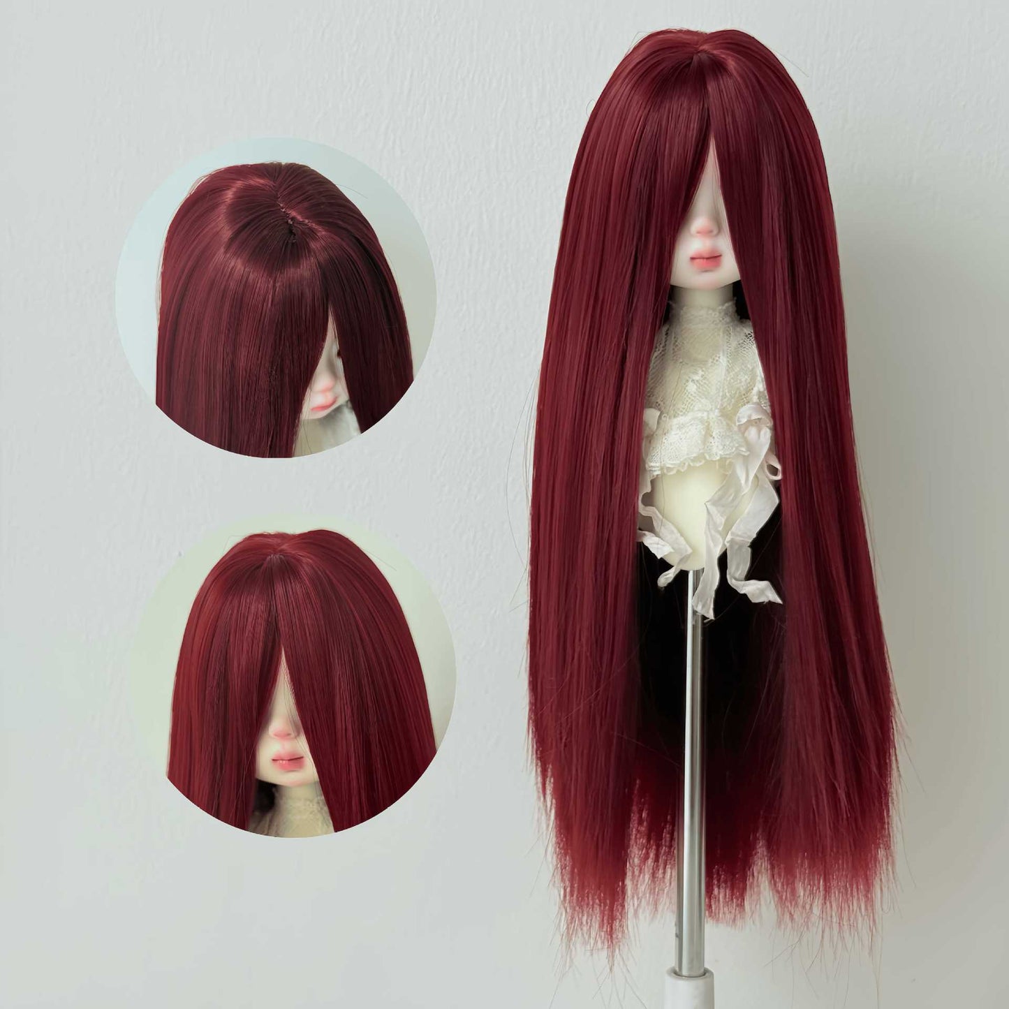 Points Soft Silk Long Straight Hair Cover Bangs Cos Wig
