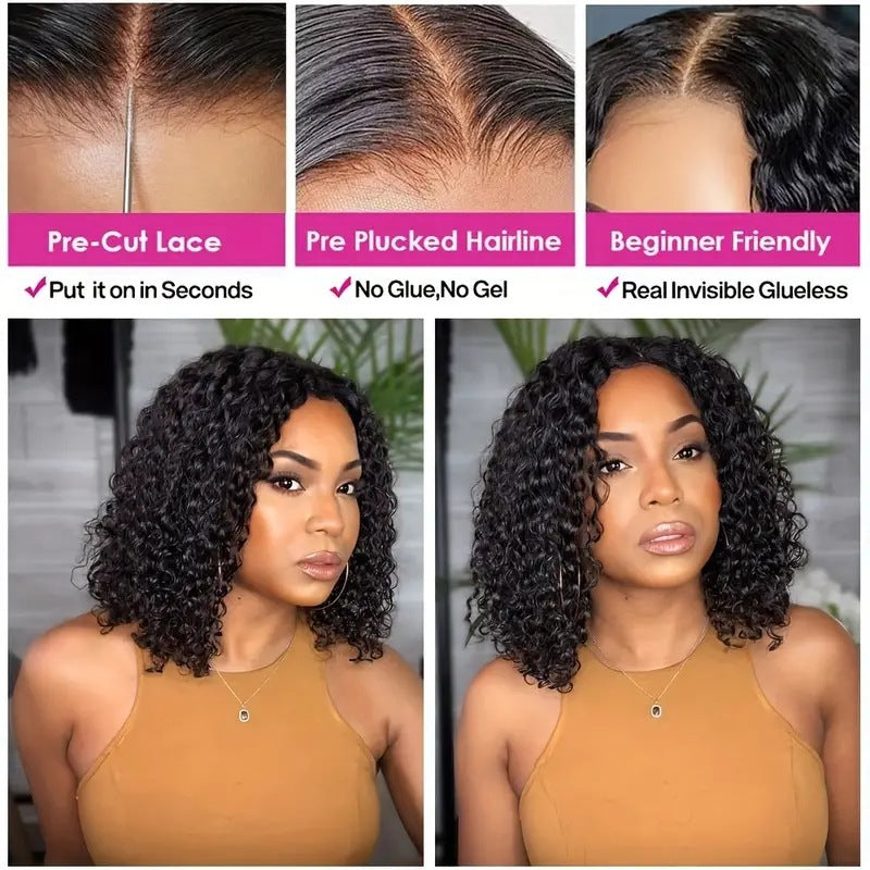 Front Lace Small Female Hood Fluffy Wig Short Curly Hair