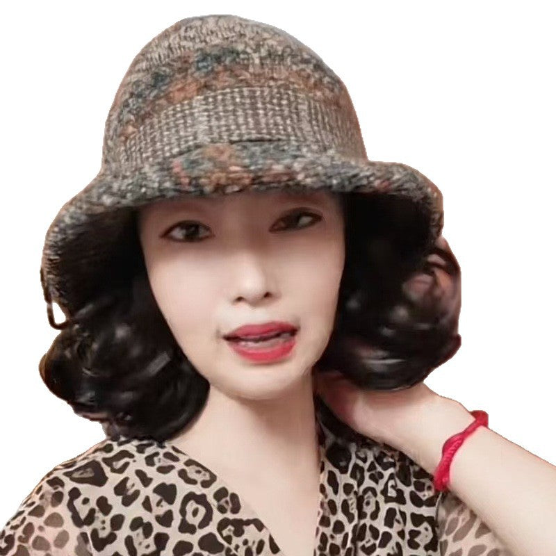 Fashion Mom Hat One Woolen Thickened Casual Wig Short Curly Hair