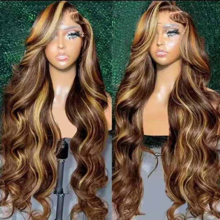 Lace Wigs Blend Hair Human Body Long Straight Wig