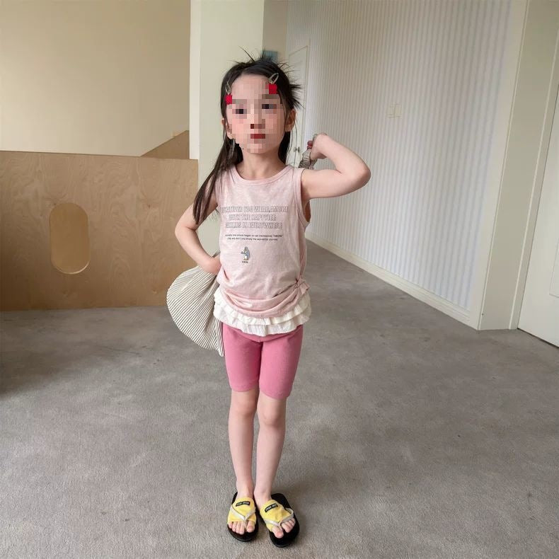 Children's Style Summer High Waist Leggings Lace Shorts Children's Pants