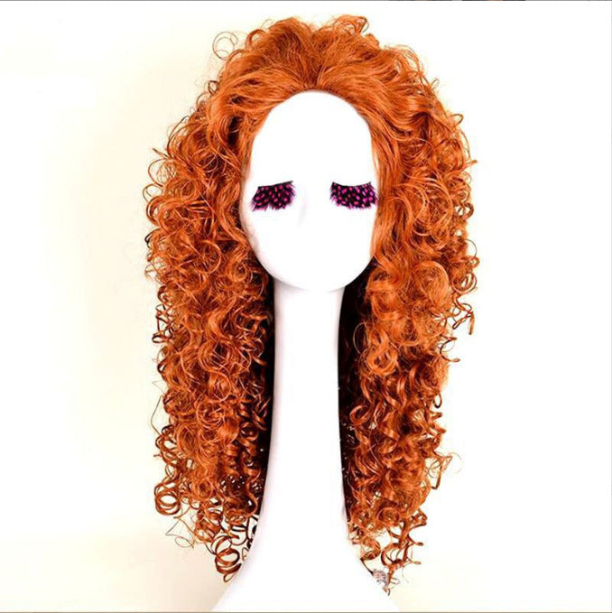 Brave Legend Merida Princess Anime Long Curly Cos Wig