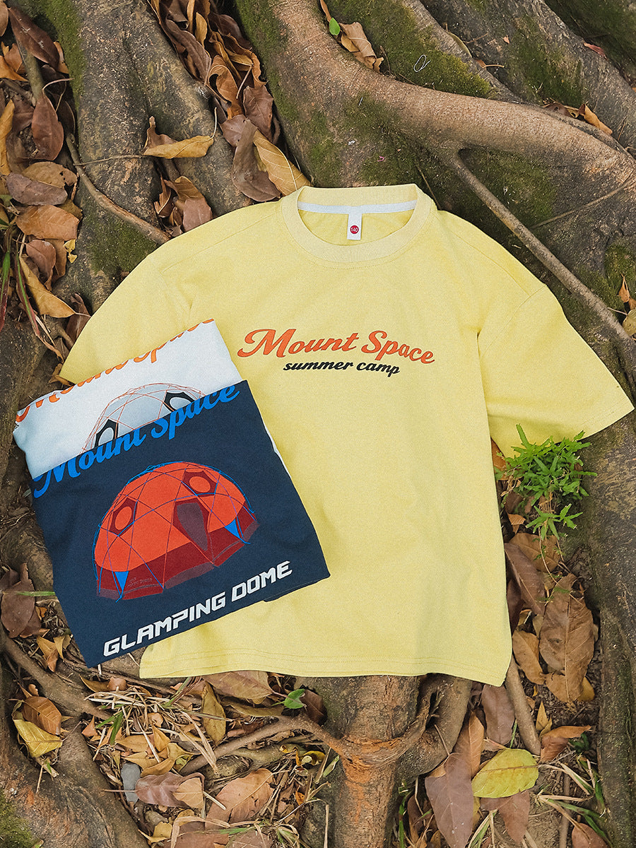 Men's & Children's Short-sleeved Summer Outdoor Camping Style Breathing Cotton Teens Short Sleeve Children's T-shirt