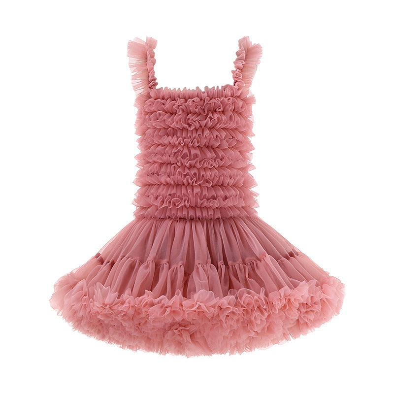 Children's Sleeveless Sling Princess Birthday Vest Tulle Children's Dress