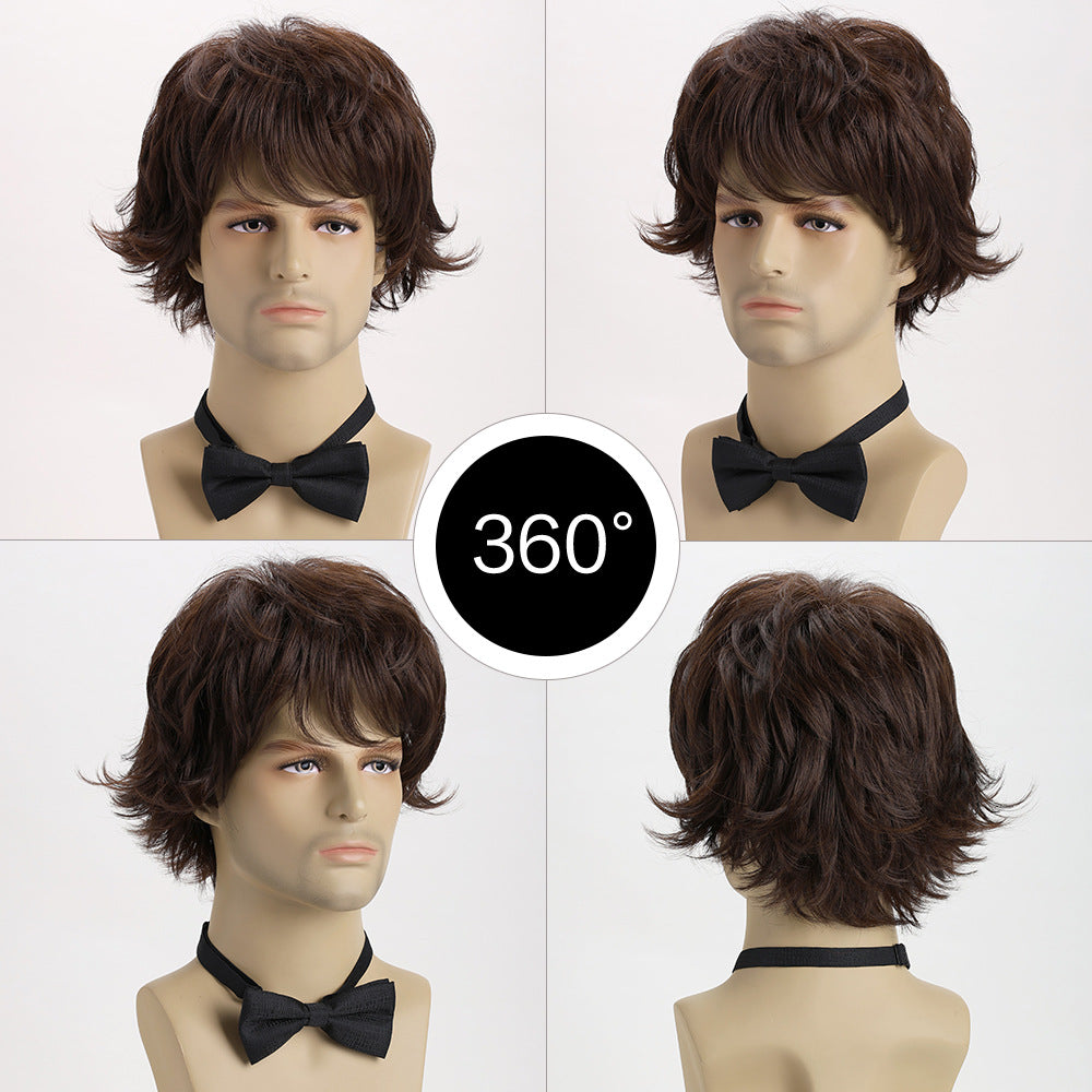 Men's Synthetic Wigs Male Fashion Short Curly Men's Wig