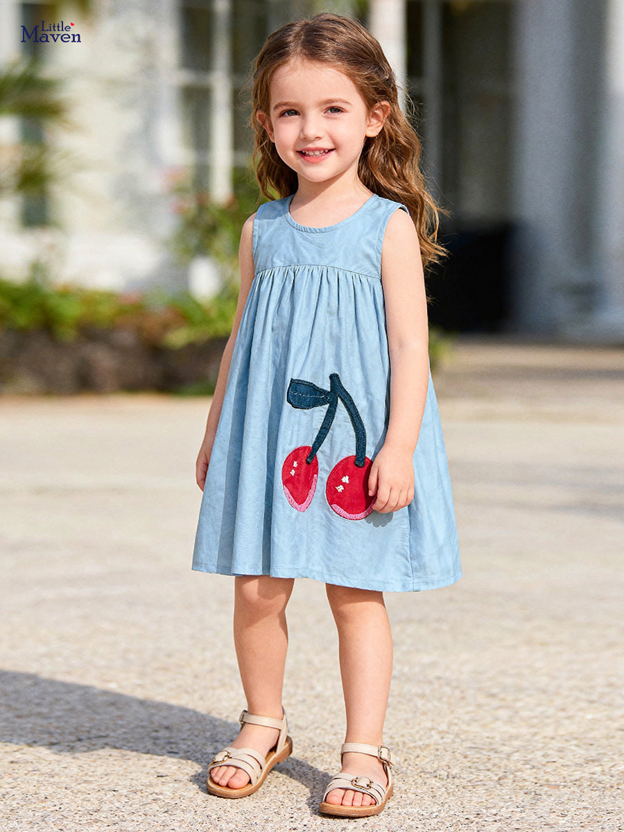 Children's Sleeveless One-piece Summer Denim Skirt Cute Children's Dress
