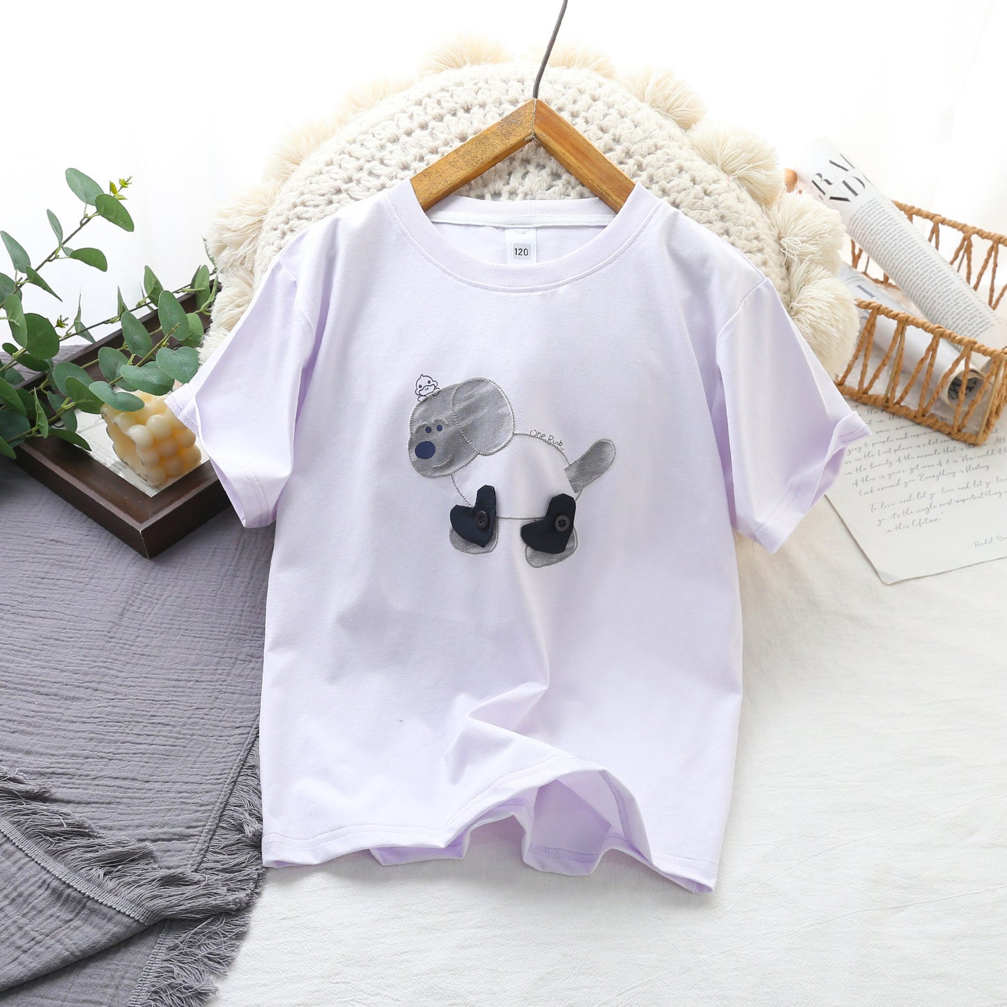 Boys Summer Short Sleeve Middle Big Cartoon Round Neck Half Children's T-shirt
