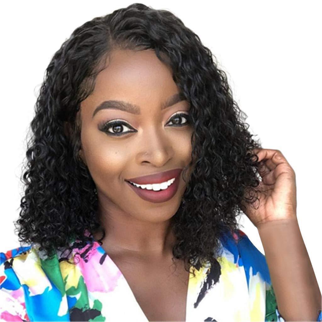 Women's African Wigs With Small Rose Net Chemical Wig Short Curly Hair