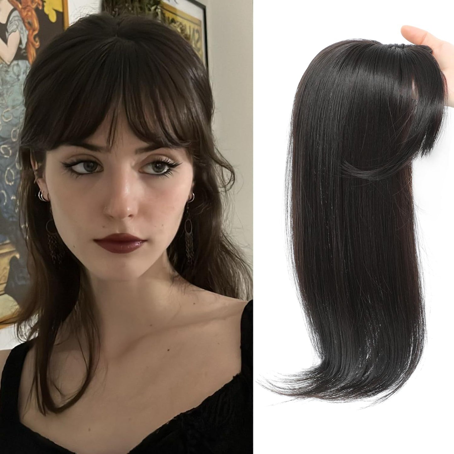 Women's Fringe Lace Hair Supplementing Piece Sparse White Wig