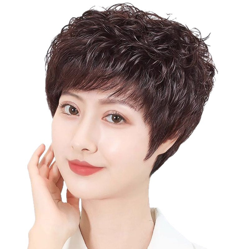 Feeling Natural Volume Fluffy Lightweight Breathable Wig Short Curly Hair