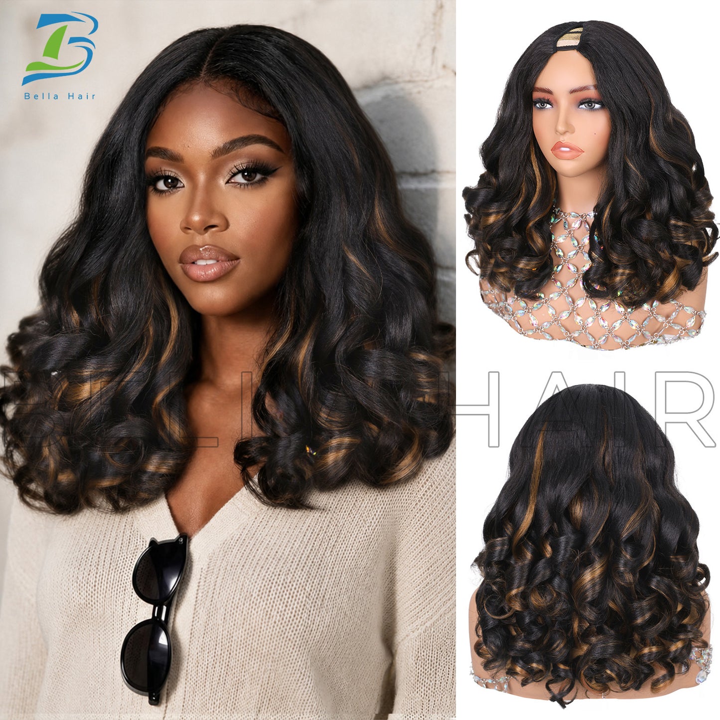 Female Jacques Silk Big Wave Head Wig Long Curls