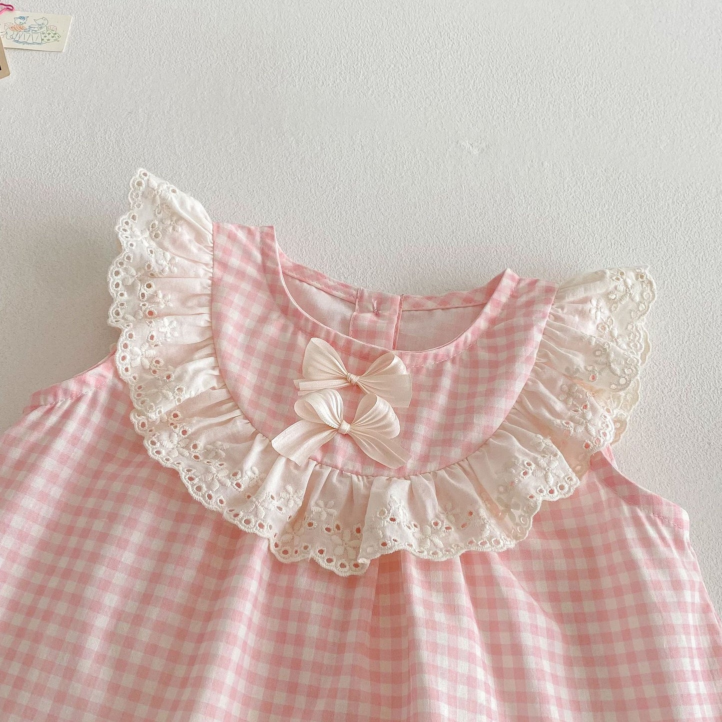 Children's Small Left Right Summer Korean Style Bow Doll Shirt Pants Children's Suit