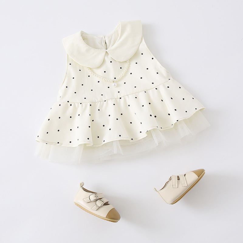 Born Romper Sweet Polka Dot Vest Skirt Young Jumpsuit, Climbing Suit