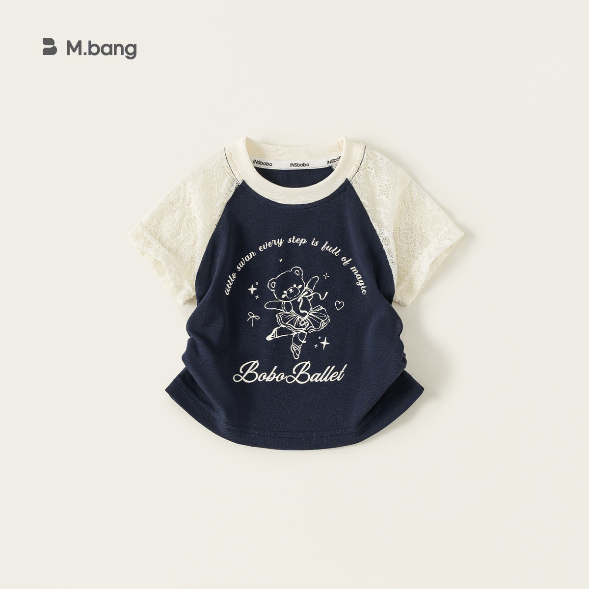 Children's Short-sleeved Lace Stitching Top Thin Summer Contrast Children's T-shirt