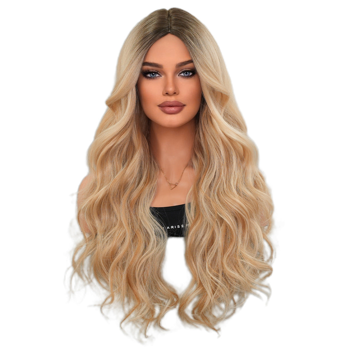 Women's Fashion Mid-length Colorful Curly Hair Sheath Big Wave Chemical Wig Long Curls