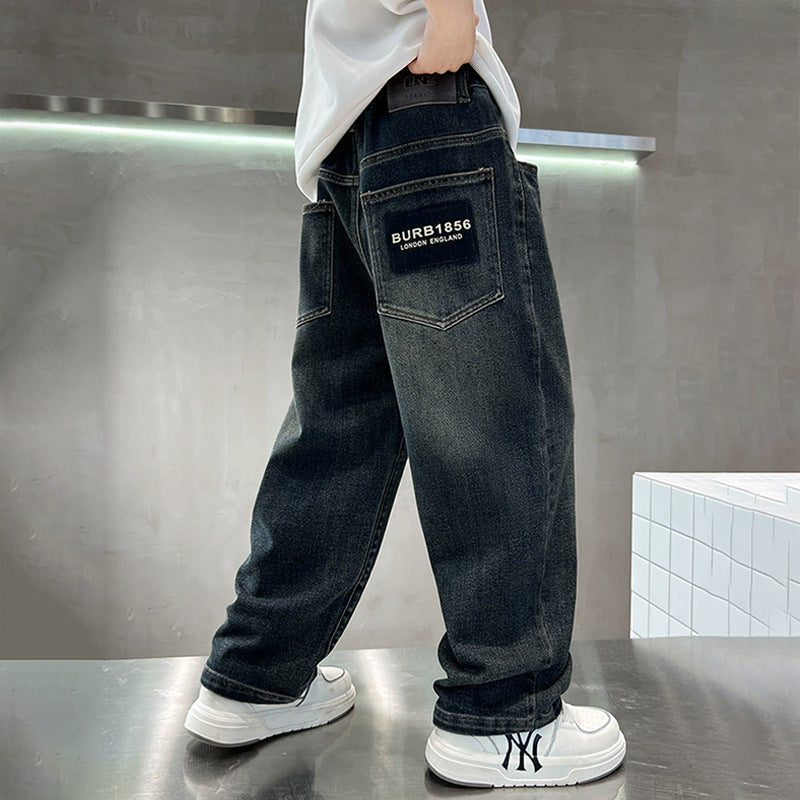 Boy's Jeans Casual Loose Fashionable Teens Children's Pants