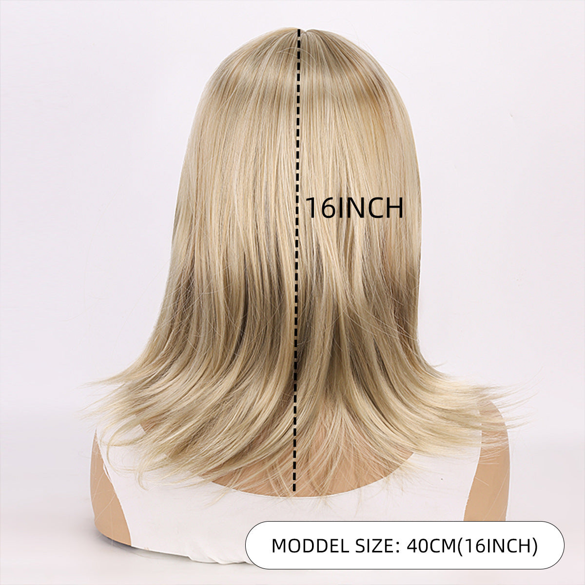 Bangs Golden Medium Long Chemical Fiber African Wig Short Straight Hair