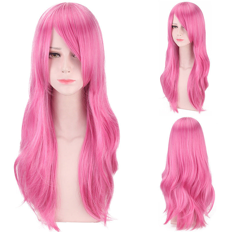 Bones Knife He Pink Side Bangs Long Straight Cos Wig