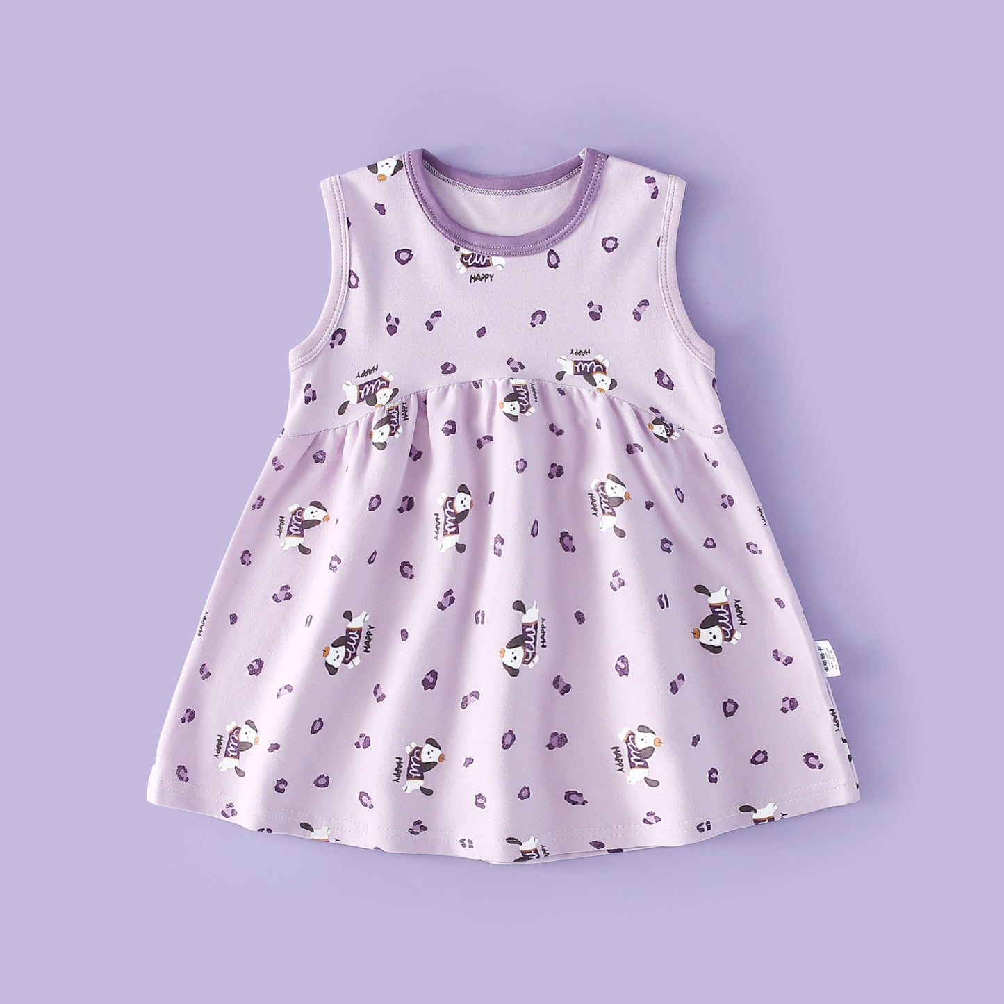 Women's & Children's Vest Skirt Lightweight Breathable Sleeveless Cotton Antibacterial Pleated Children's Dress