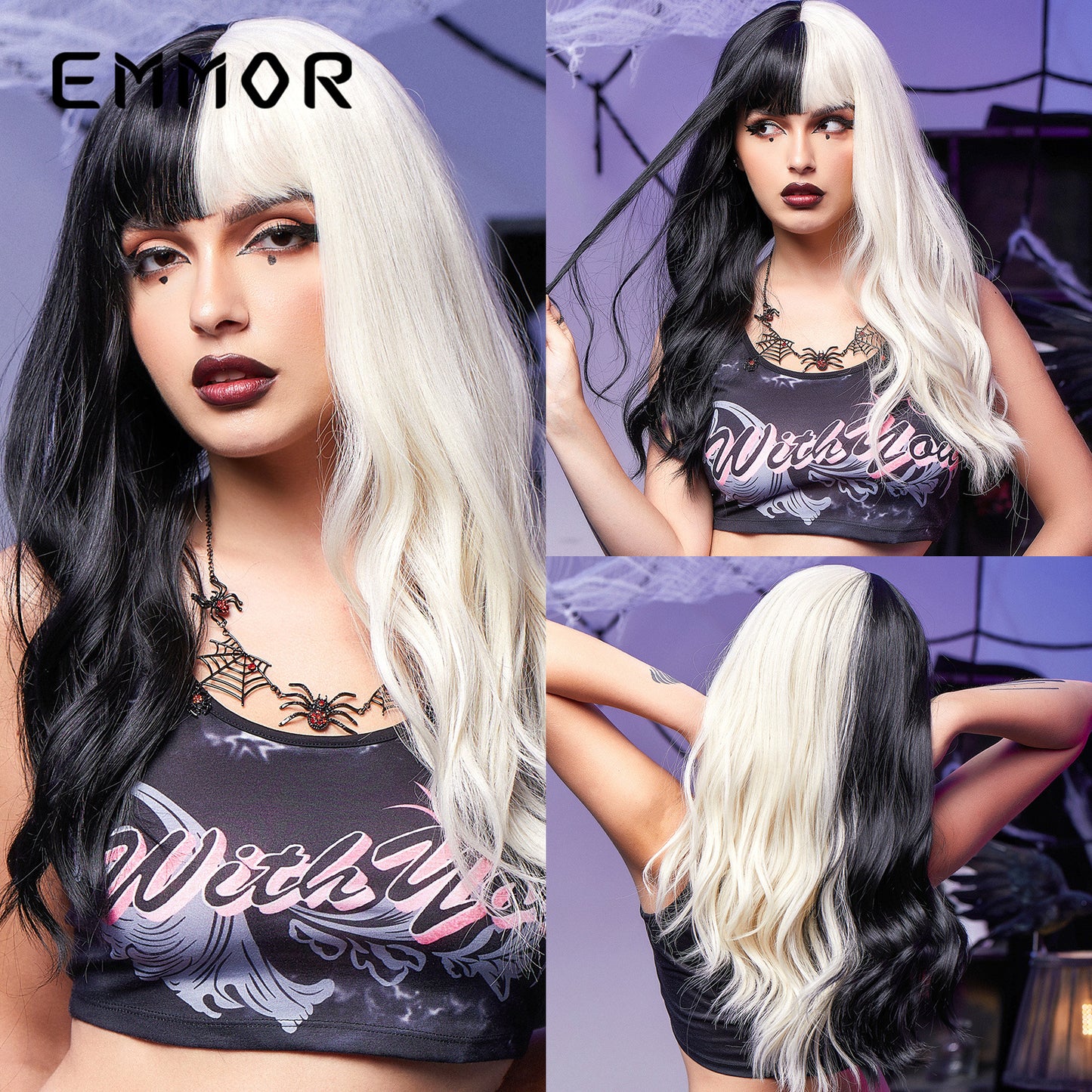 Red Gradient Bangs Big Wave Curly Wig Long Curls