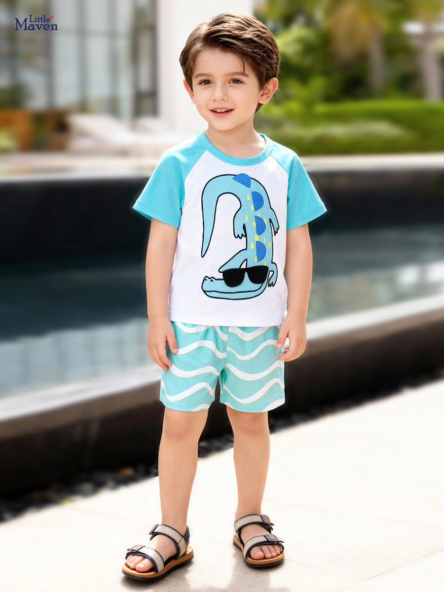 Children's Summer Short-sleeved Two-piece Casual Clothes Children's Suit