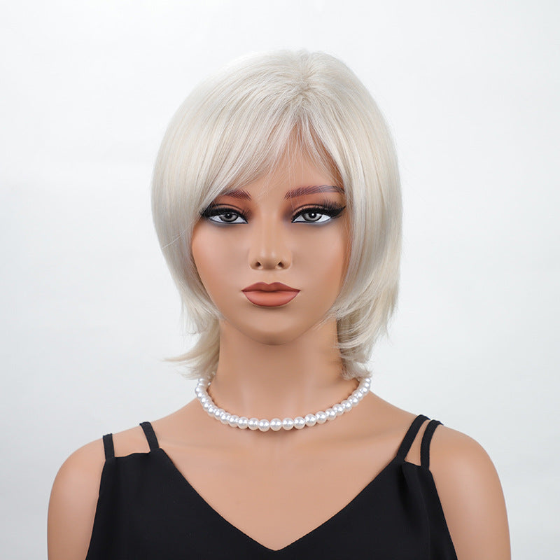 Women's Golden Rose Net Synthetic Wigs Wig Short Straight Hair