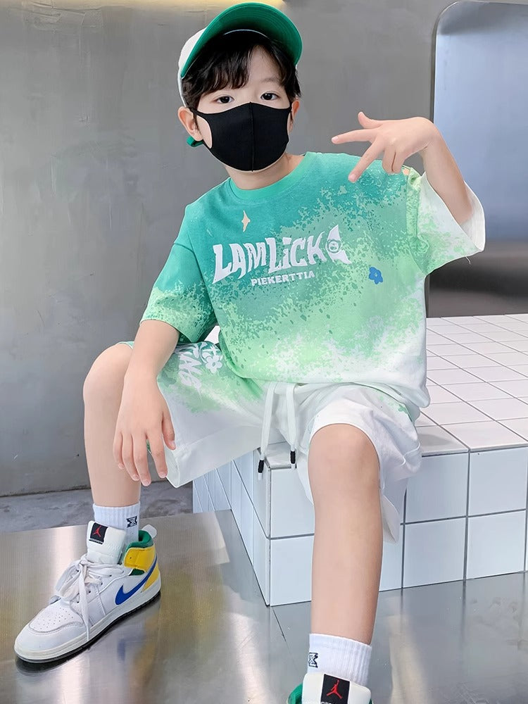 Children's Clothing Boys Summer Sports Thin Medium Big Cool Children's Suit