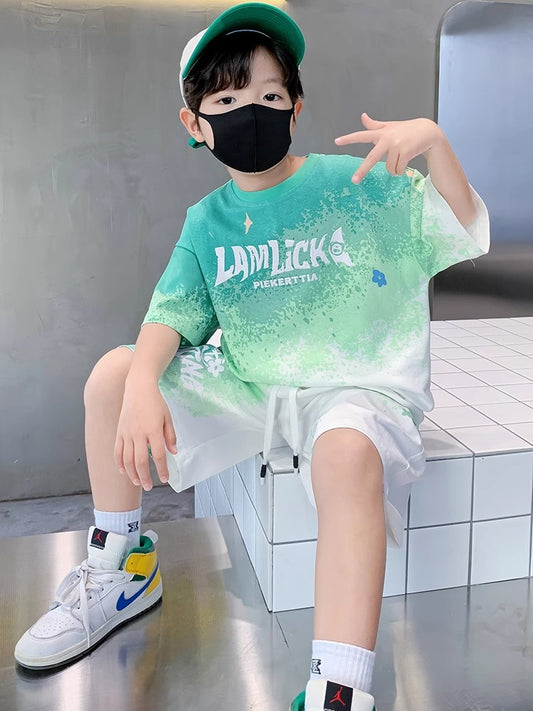 Children's Clothing Boys Summer Sports Thin Medium Big Cool Children's Suit