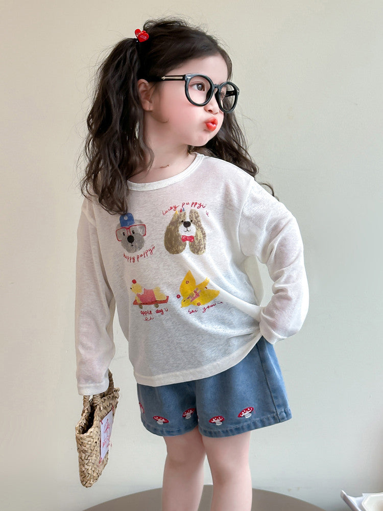 Children's Thin Summer Wear Cute Cartoon Printed Children's T-shirt