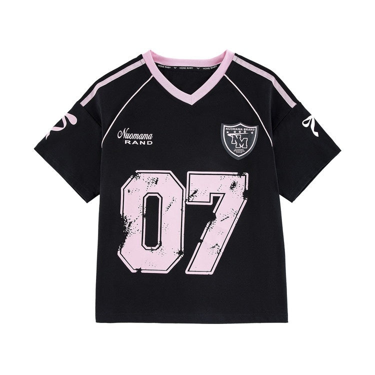 Children's Sweet Hot Summer Letter Short Sleeve Medium Big American Children's T-shirt