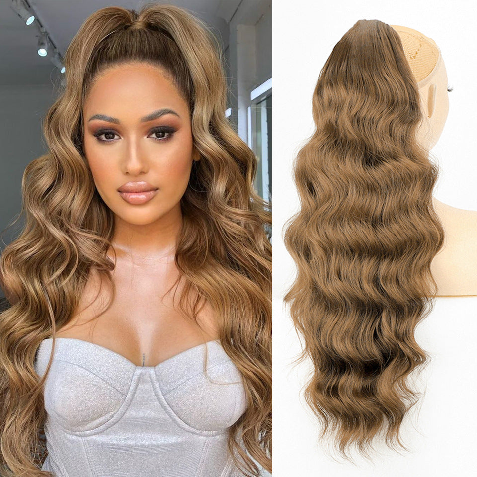 Women's Fiber Drawstring Hair Extension Big Wave Chemical Wig Ponytail