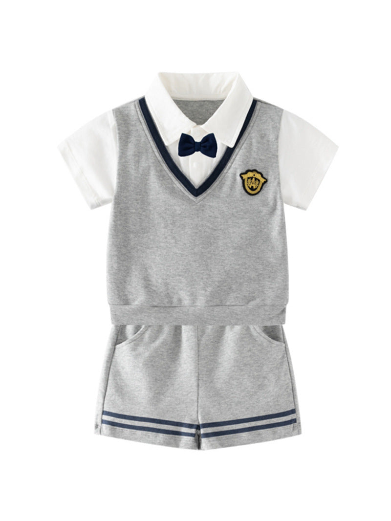 Children's Summer Short Sleeve Trendy Clothes Clothing Gentleman One Year Children's Suit