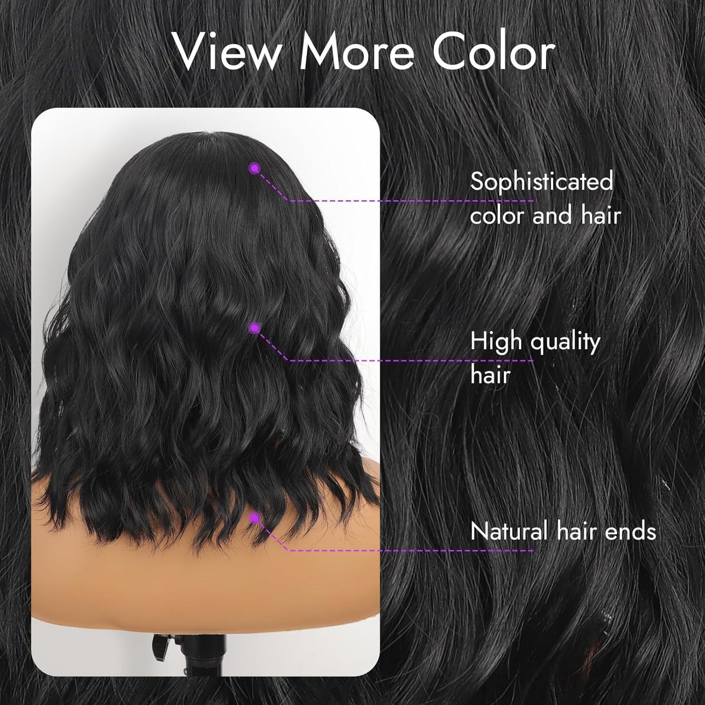 Small Lace Synthetic Wigs Water Ripple Wig Short Curly Hair