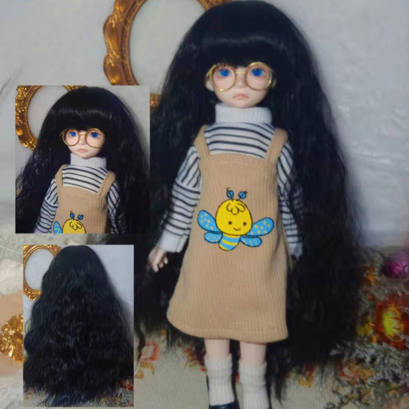 Male Female Doll Artificial Scalp Short Hair Wavy Other Wig