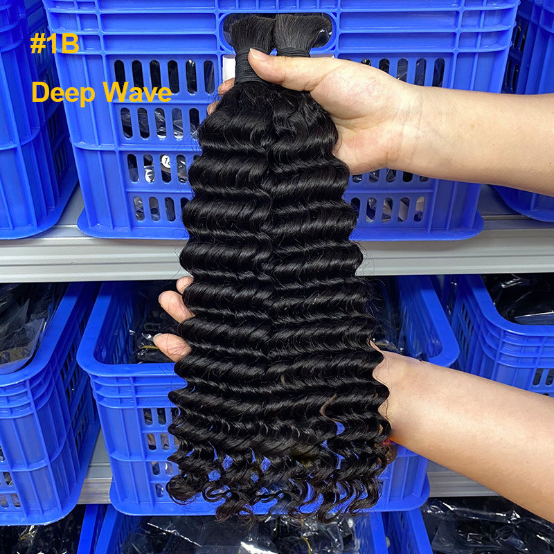 Innovative Charming Casual Human Bulk Band Real Hair Wig