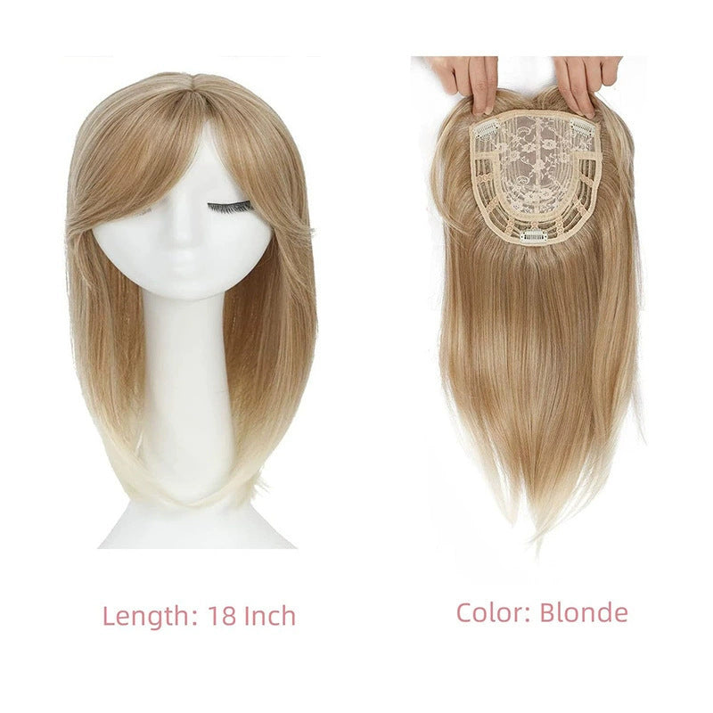 Head Leather Inner Buckle Medium Short Wig