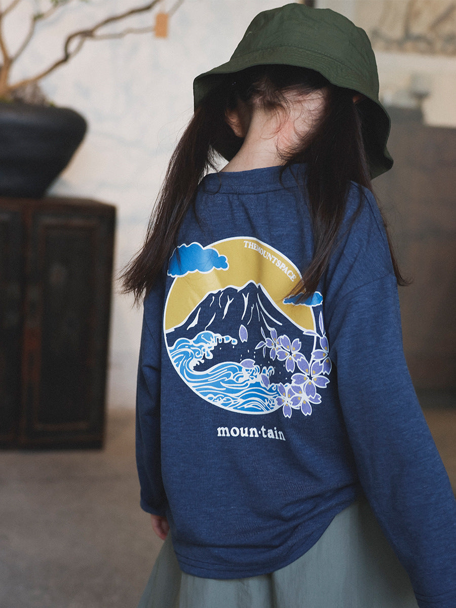 Children's Mountain Outdoor Clothing Color Cotton Moisture Wicking Top Half Children's T-shirt