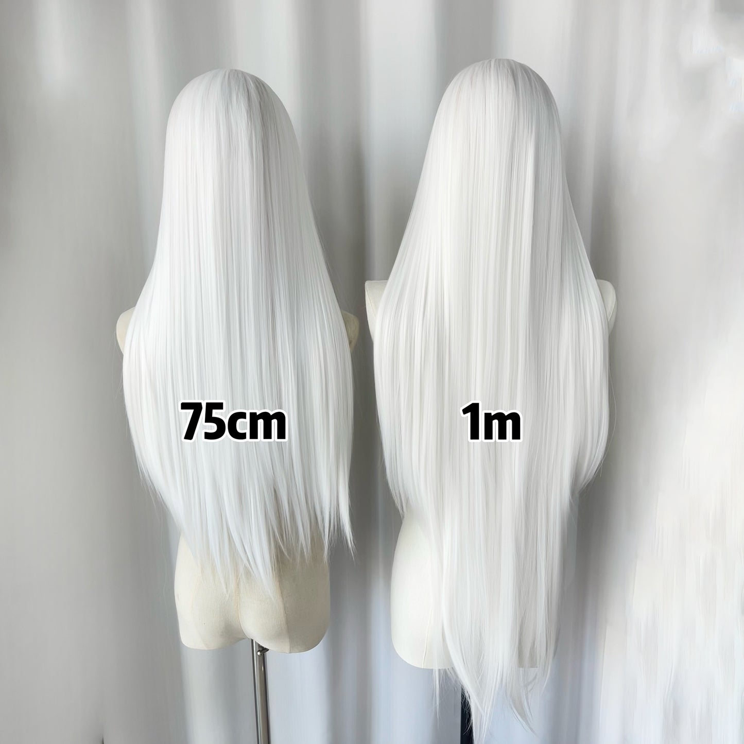 White Gray Hand Crochet Forehead Lace Female Comic Show Mao Long Straight Wig