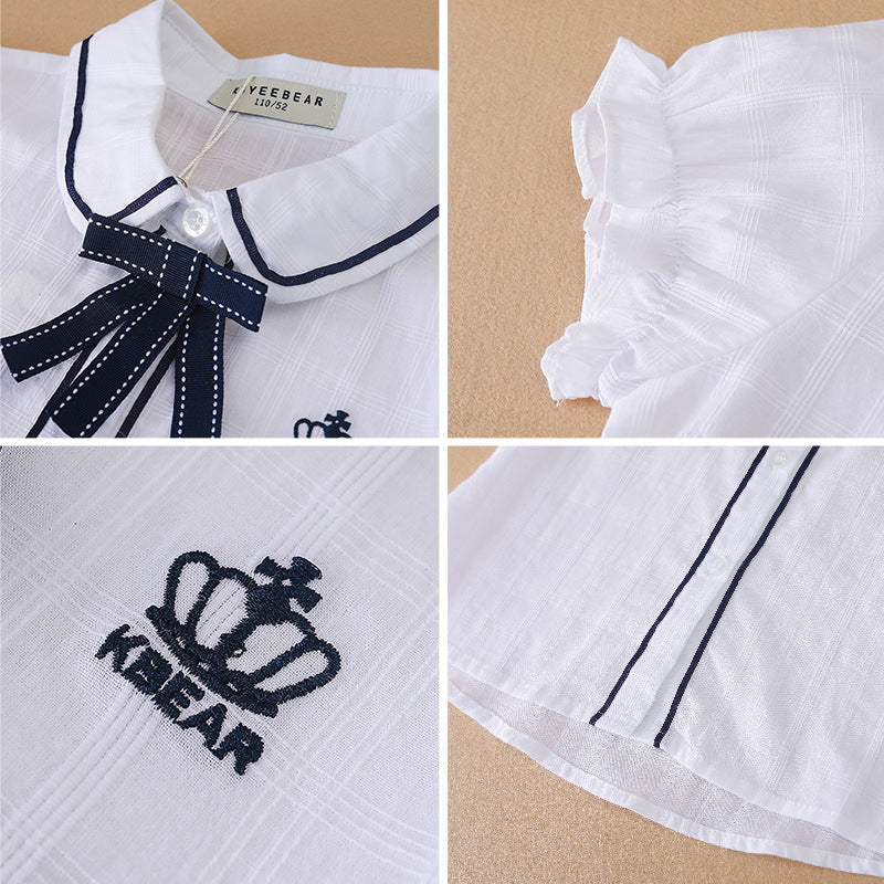 College Style Summer Medium Large Western Little Cotton Children's Shirt
