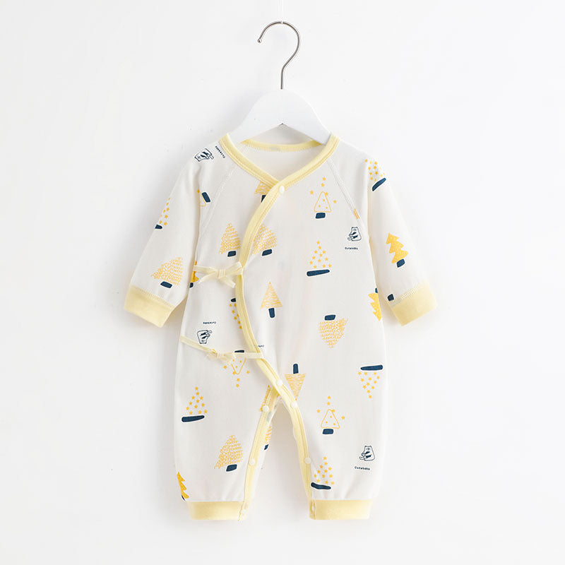 Rompers Born Boneless Cotton Closed Bellyband Crawling Jumpsuit, Climbing Suit