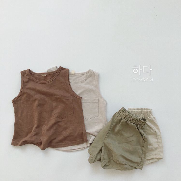 Children's Linen Texture Hot Thin Boys Washed Shorts Children's Pants